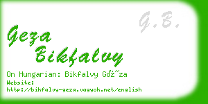 geza bikfalvy business card